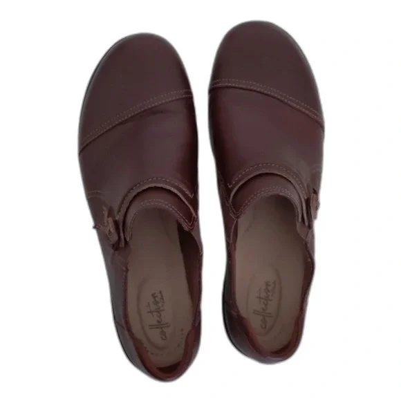 Clarks Brown Leather Flats - Picture 6 of 8